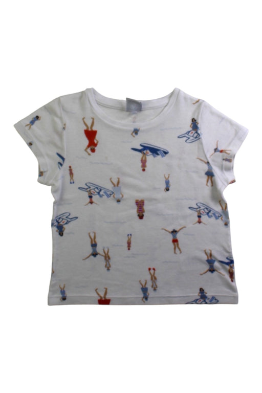 A White Short Sleeve T Shirts from Petit Bateau in size 4T for girl. (Front View)