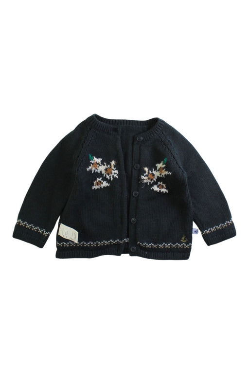 A Black Cardigans from Petit Bateau in size 6-12M for neutral. (Front View)