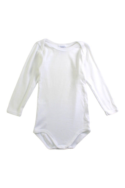 A White Long Sleeve Bodysuits from Petit Bateau in size 12-18M for neutral. (Front View)