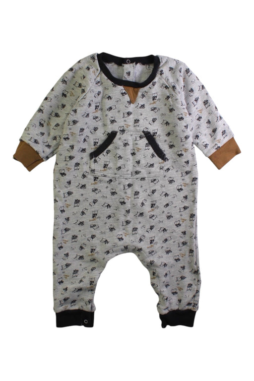 A White Long Sleeve Rompers from Petit Bateau in size 12-18M for boy. (Front View)