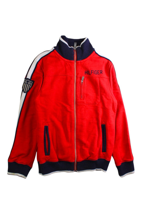 A Red Lightweight Jackets from Tommy Hilfiger in size 8Y for boy. (Front View)