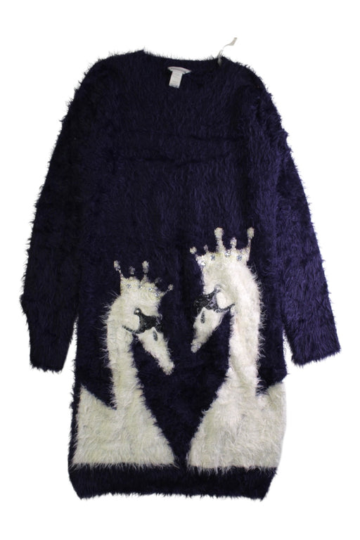 A Navy Sweater Dresses from Monsoon in size 11Y for girl. (Front View)