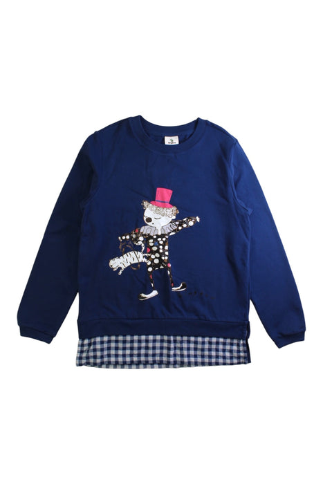 A Blue Crewneck Sweatshirts from Kingkow in size 10Y for girl. (Front View)