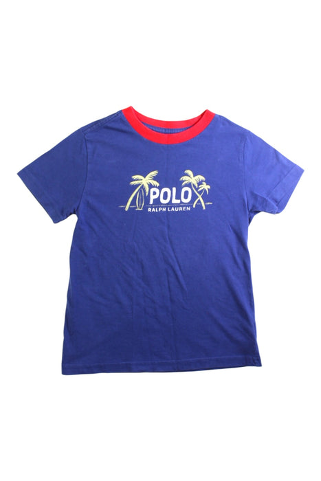 A Blue Short Sleeve T Shirts from Polo Ralph Lauren in size 6T for boy. (Front View)