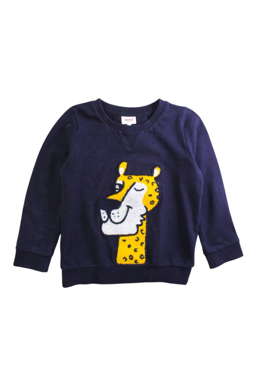 A Navy Crewneck Sweatshirts from Seed in size 6T for boy. (Front View)