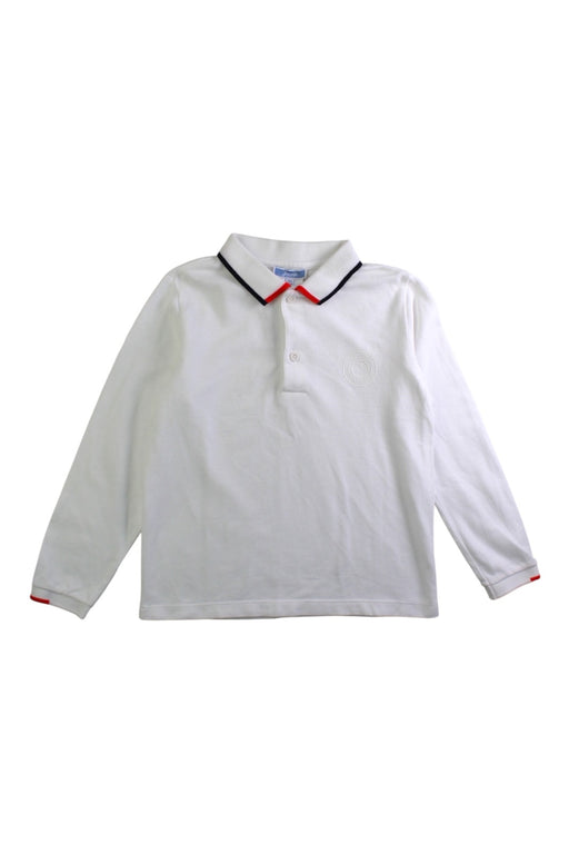 A White Long Sleeve Polos from Jacadi in size 6T for girl. (Front View)