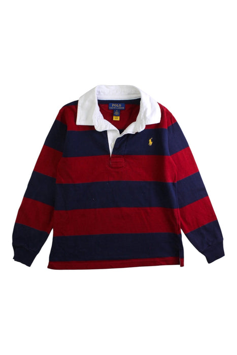A Red Long Sleeve Polos from Polo Ralph Lauren in size 6T for boy. (Front View)
