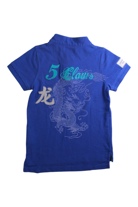 A Blue Short Sleeve Polos from Shanghai Tang in size 4T for boy. (Back View)