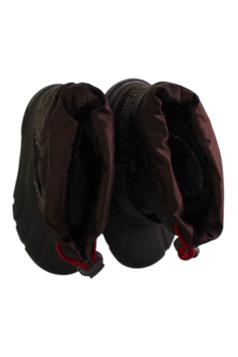 A Black Winter Boots from Sorel in size 4T for boy. (Back View)