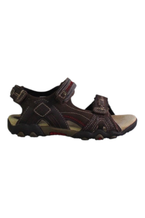 A Brown Sandals from Stride Rite in size 6T for boy. (Front View)