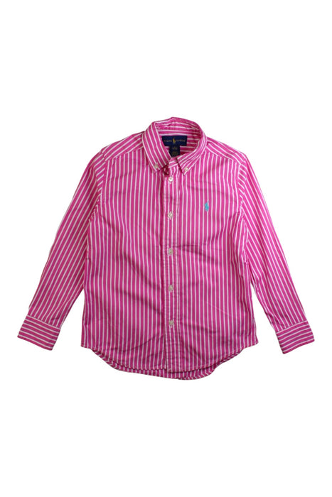 A Pink Long Sleeve Shirts from Ralph Lauren in size 5T for boy. (Front View)