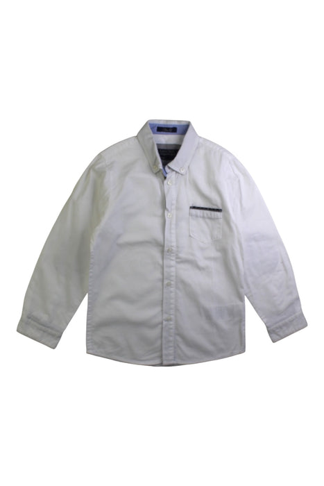 A White Long Sleeve Shirts from Mayoral in size 5T for boy. (Front View)