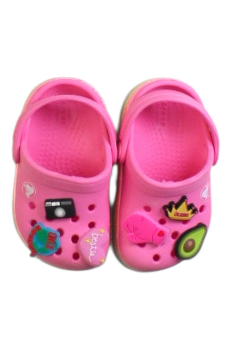 A Pink Slip Ons from Crocs in size 12-18M for girl. (Back View)