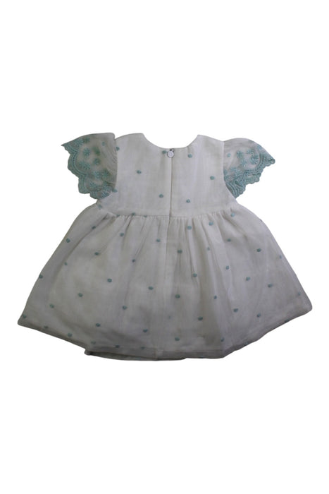A Green Short Sleeve Dresses from Mayoral in size 3-6M for girl. (Back View)