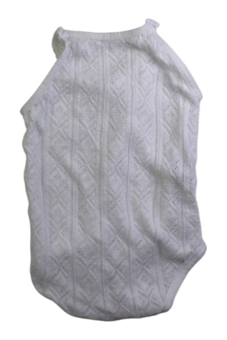 A White Sleeveless Bodysuits from Babidu in size 6-12M for girl. (Back View)
