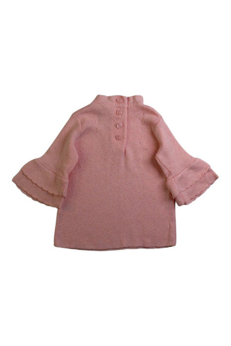 A Pink Long Sleeve Tops from Janie & Jack in size 3-6M for girl. (Back View)