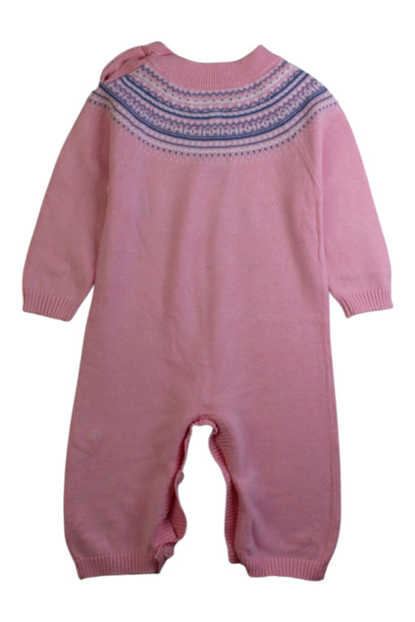 A Pink Long Sleeve Rompers from Rachel Riley in size 3-6M for girl. (Front View)