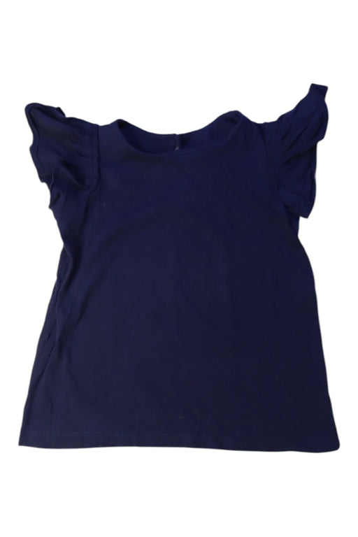 A Navy Short Sleeve Tops from Seed in size 5T for girl. (Front View)