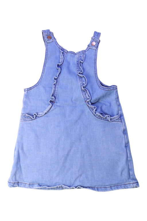 A Blue Overall Dresses from Seed in size 5T for girl. (Front View)