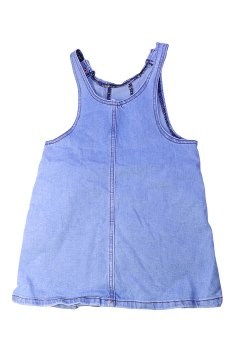 A Blue Overall Dresses from Seed in size 5T for girl. (Back View)
