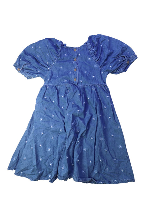 A Blue Short Sleeve Dresses from Seed in size 8Y for girl. (Back View)