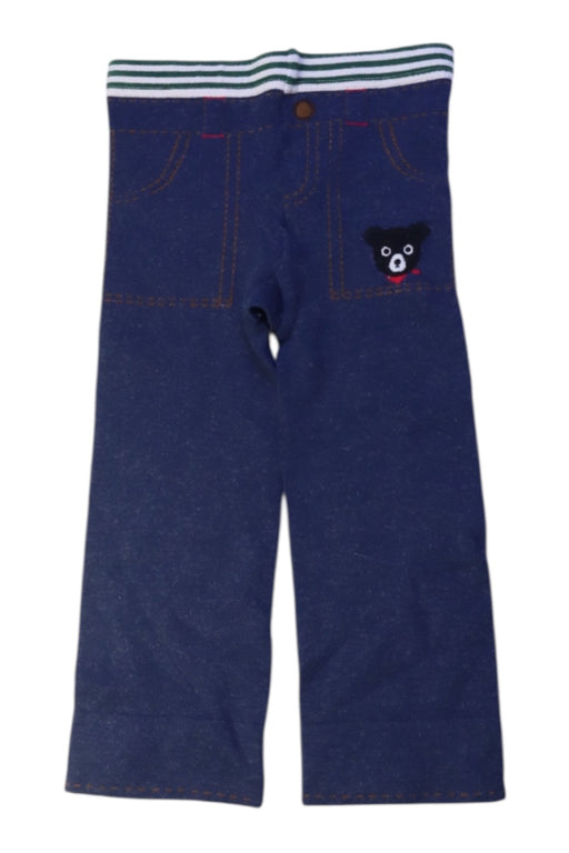 A Navy Leggings from Miki House in size 2T for girl. (Front View)