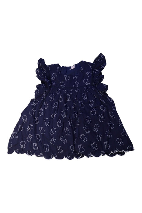 A Navy Sleeveless Dresses from Petit Main in size 7Y for girl. (Front View)