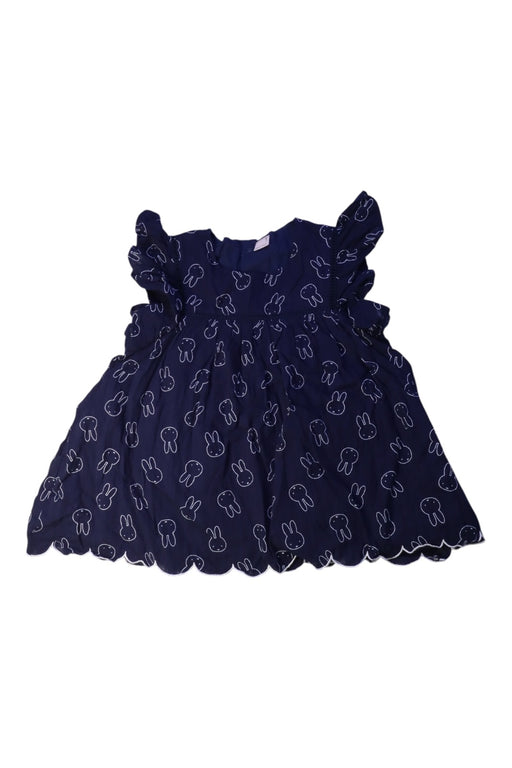 A Navy Sleeveless Dresses from Petit Main in size 7Y for girl. (Front View)