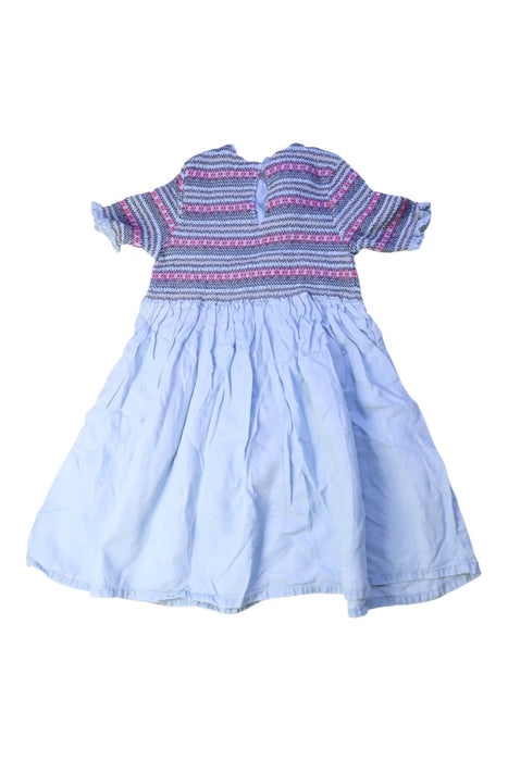 A Blue Long Sleeve Dresses from Seed in size 6T for girl. (Back View)