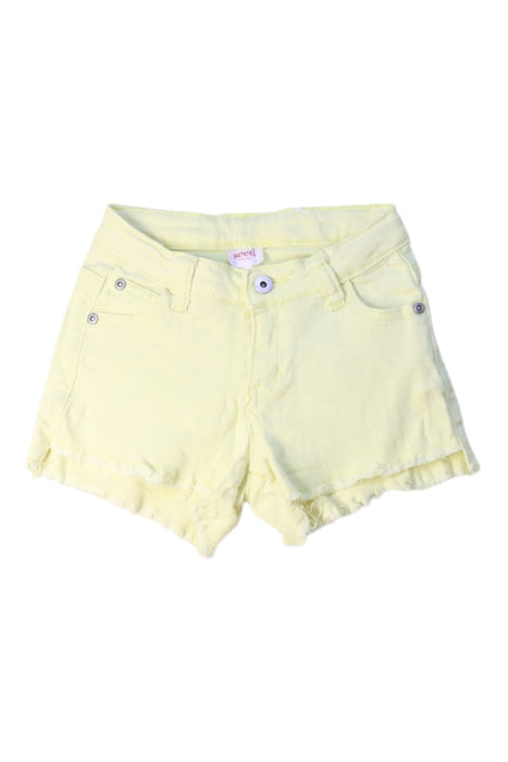 A Yellow Shorts from Seed in size 5T for girl. (Front View)