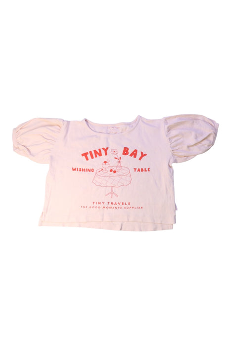 A White Short Sleeve Tops from Tinycottons in size 6T for girl. (Front View)