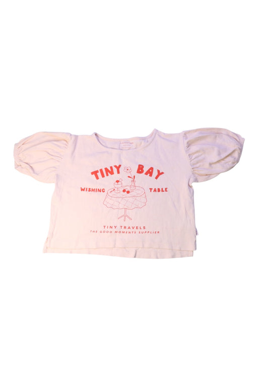 A White Short Sleeve Tops from Tinycottons in size 6T for girl. (Front View)