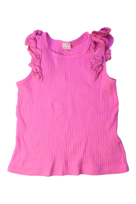 A Pink Sleeveless Tops from Petit Main in size 7Y for girl. (Front View)