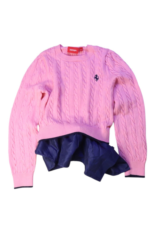 A Pink Knit Sweaters from Ferrari in size 6T for girl. (Front View)