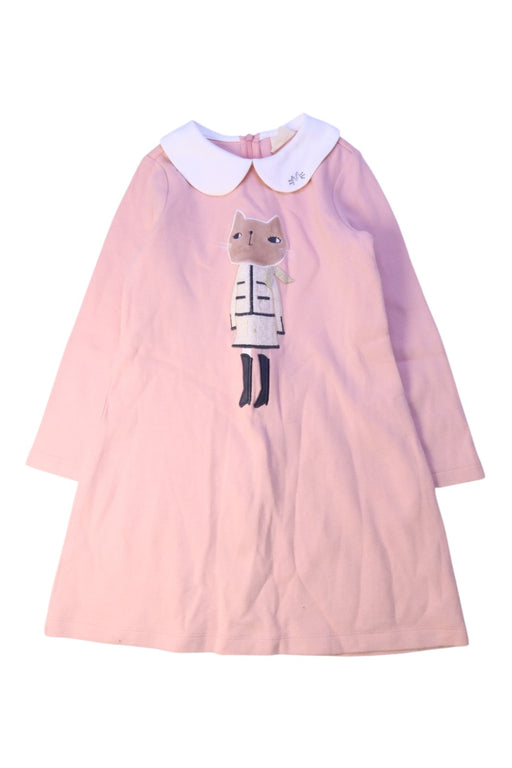 A Pink Long Sleeve Dresses from Momonittu in size 6T for girl. (Front View)