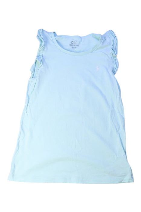 A Blue Sleeveless Tops from Polo Ralph Lauren in size 6T for girl. (Front View)