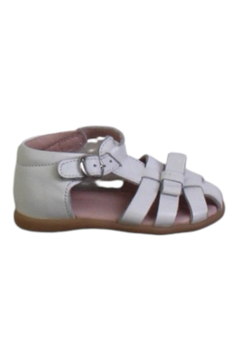 A White Sandals from Jacadi in size 12-18M for girl. (Front View)