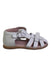 A White Sandals from Jacadi in size 12-18M for girl. (Front View)