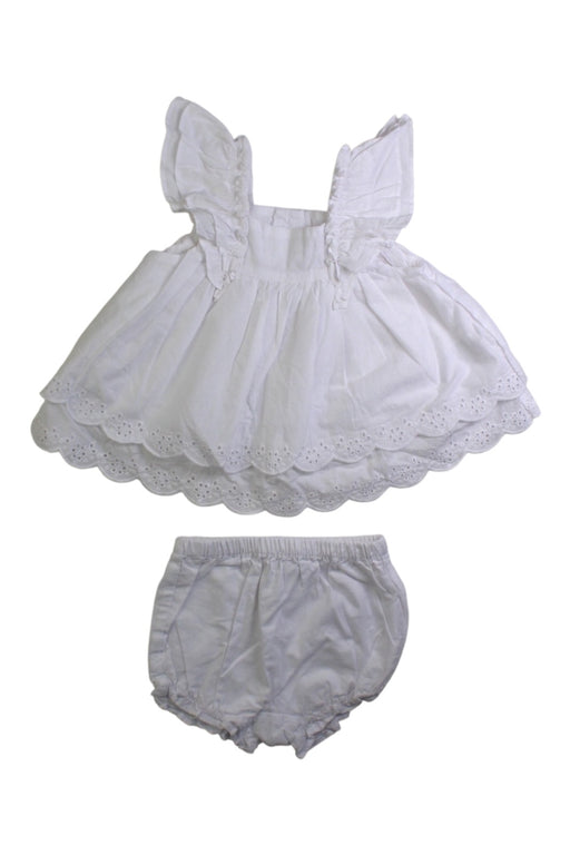 A White Sleeveless Dresses from Janie & Jack in size 3-6M for girl. (Front View)