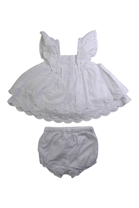 A White Sleeveless Dresses from Janie & Jack in size 3-6M for girl. (Back View)