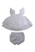 A White Sleeveless Dresses from Janie & Jack in size 3-6M for girl. (Back View)