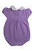 A Purple Short Sleeve Rompers from Janie & Jack in size 3-6M for girl. (Back View)