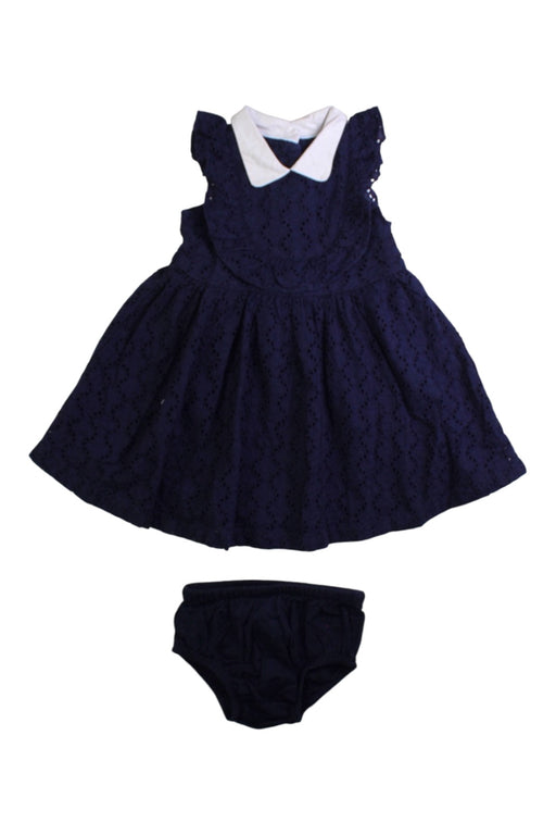 A Navy Dress Sets from Janie & Jack in size 3-6M for girl. (Front View)