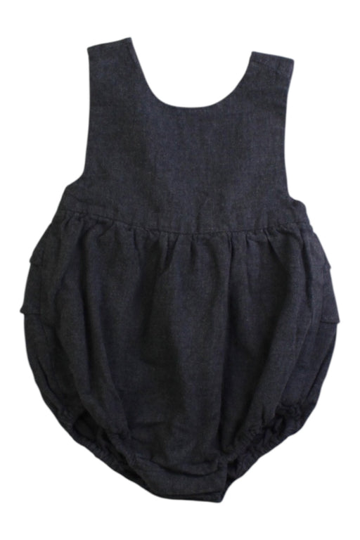 A Navy Sleeveless Rompers from Jacadi in size 0-3M for girl. (Front View)