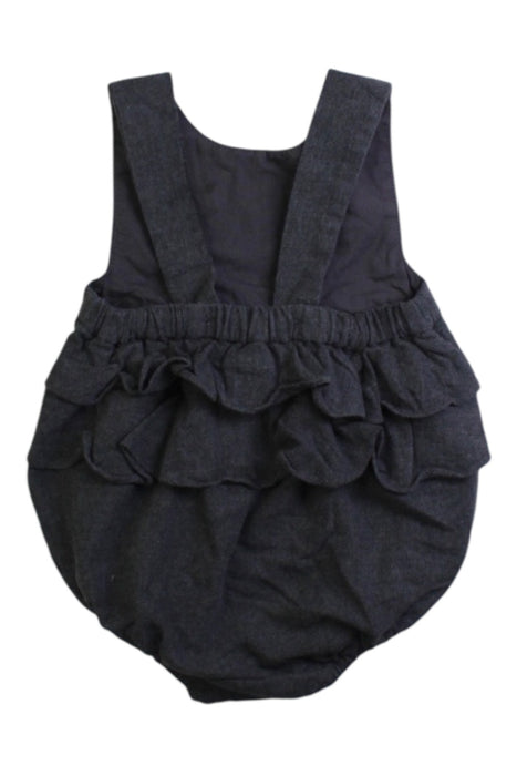 A Navy Sleeveless Rompers from Jacadi in size 0-3M for girl. (Back View)