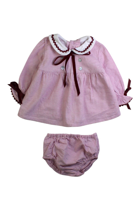 A Pink Long Sleeve Dresses from La Coqueta in size 3-6M for girl. (Front View)