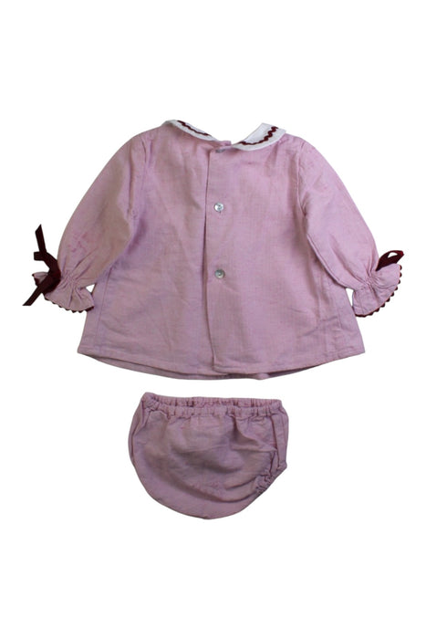A Pink Long Sleeve Dresses from La Coqueta in size 3-6M for girl. (Back View)