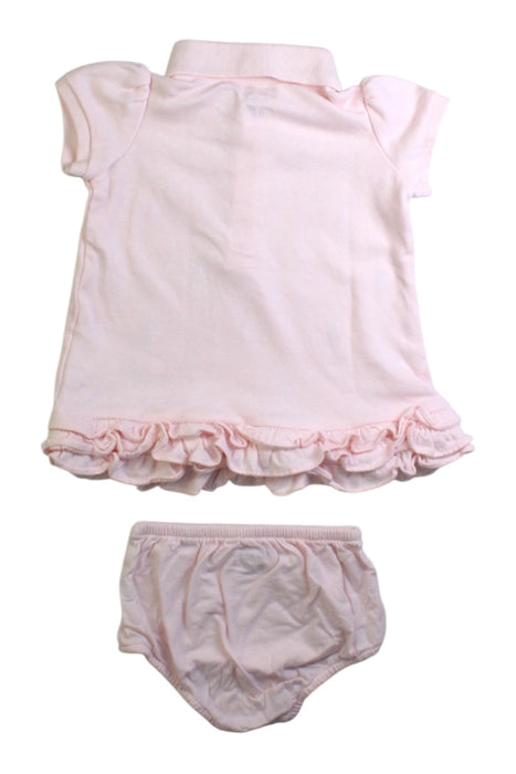 A Pink Short Sleeve Dresses from Ralph Lauren in size 0-3M for girl. (Back View)