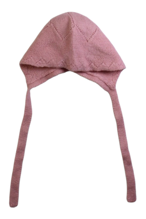 A Pink Winter Hats from La Coqueta in size 3-6M for girl. (Front View)