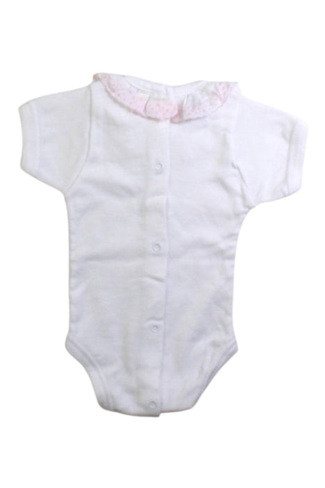 A White Short Sleeve Bodysuits from Babidu in size Newborn for girl. (Back View)